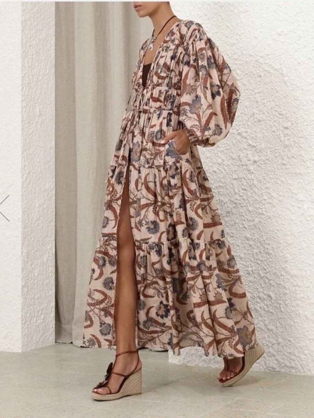 Zimmermann Ascension Tie Billow Cotton Tiered Maxi Dress AU 1 / US 6 NWT $1,250 - Picture 4 of 16